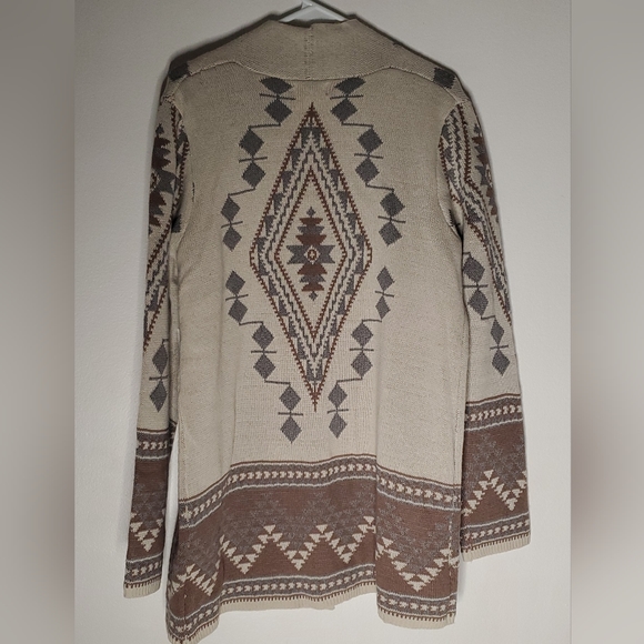 NWT Kenar sz XL 18%Wool Aztec Open Pockets Nude Soft Toned Cardigan Sweater - Picture 10 of 10